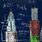 Preview: Leinwandbild New York mit Empire State Building und Chrysler Building als Fine-Art Kunstdruck dunkelblau