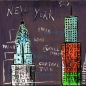 Preview: Leinwandbild New York mit Empire State Building und Chrysler Building als Fine-Art Kunstdruck grau