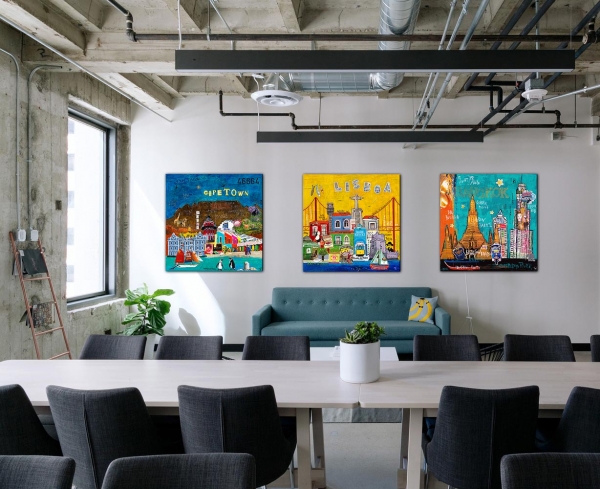 Raum-Beispiel mit Akustikbild Kapstadt, Lissabon und Bangkok