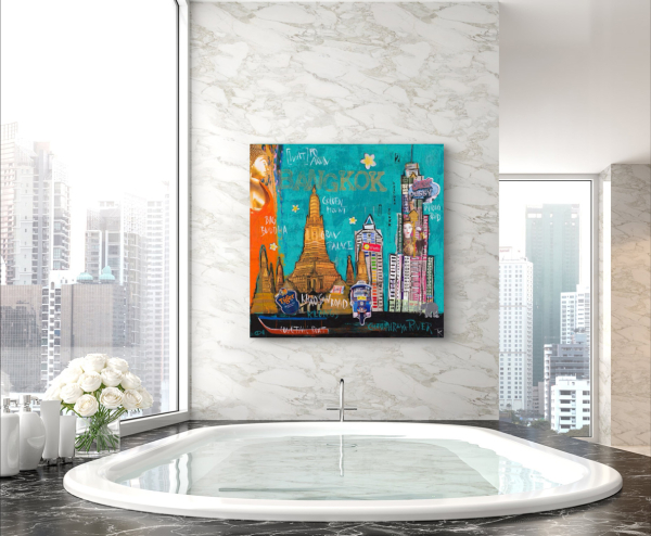 Wohnbeispiel kunstdruck-Bangkok in Badezimmer