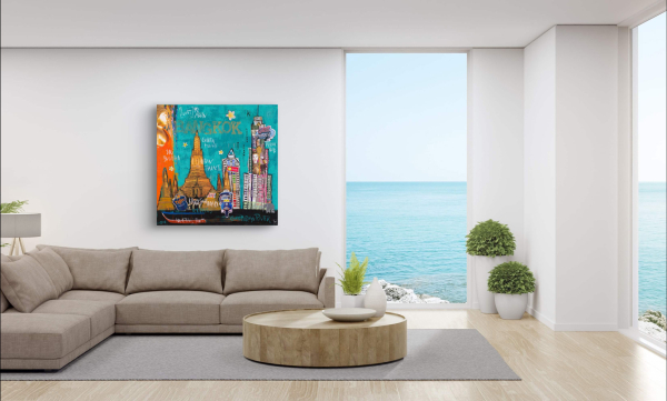 Wohnbeispiel kunstdruck-Bangkok in lichtdurchfluteten Raum