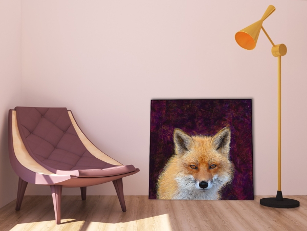 Wohnbeispiel Leinwanddruck Fuchs