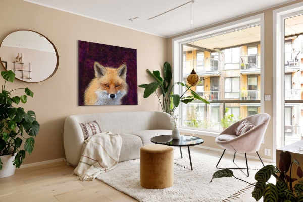 Wohnbeispiel Leinwanddruck Fuchs