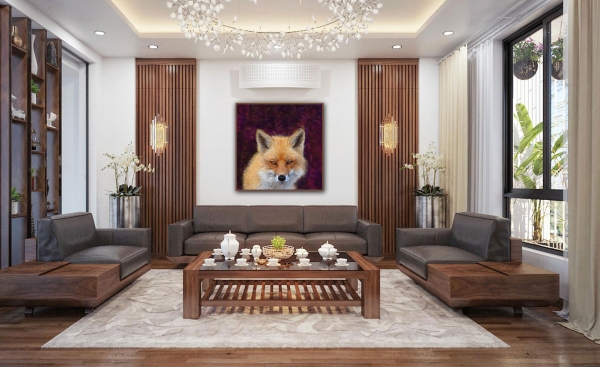 Wohnbeispiel Leinwanddruck Fuchs