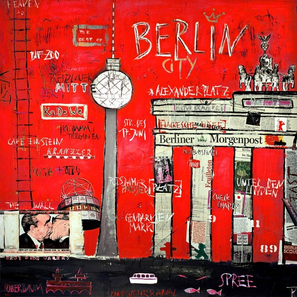 Kunstdruck Berlin rot