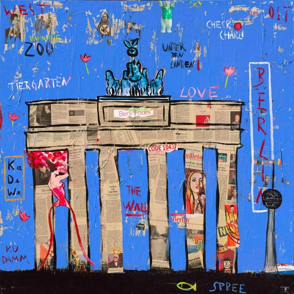 Kunstdruck Berlin Brandenburger Tor blau