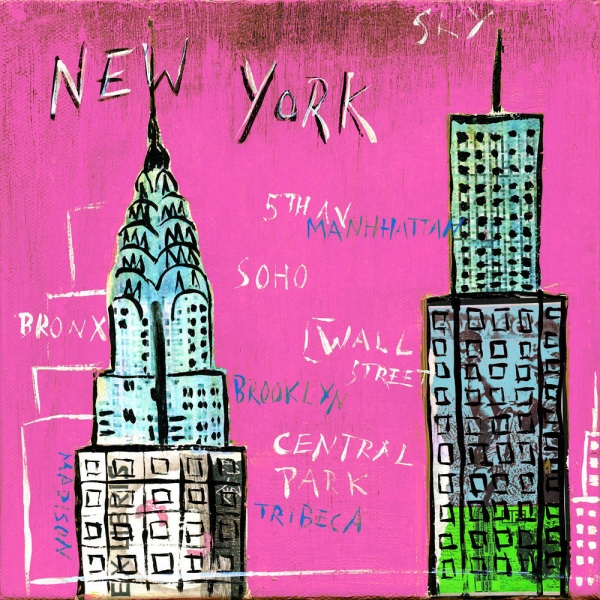 Kunstdruck New York pink