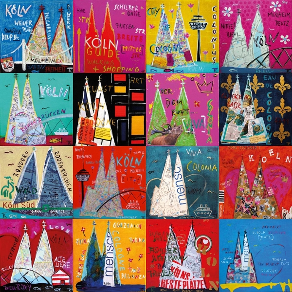 Preview: Kunstdruck Dom-Mosaik 60x60 Motiv C