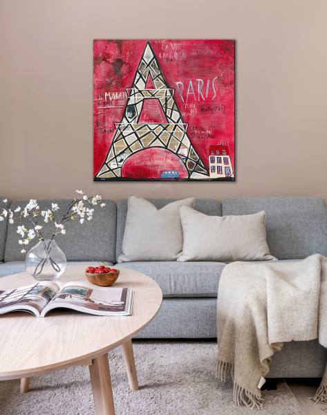 Wohnbeispiel Kunstdruck Paris