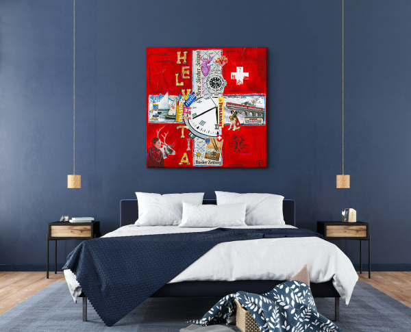 Wohnbeispiel Kunstdruck Schweiz Helvetia