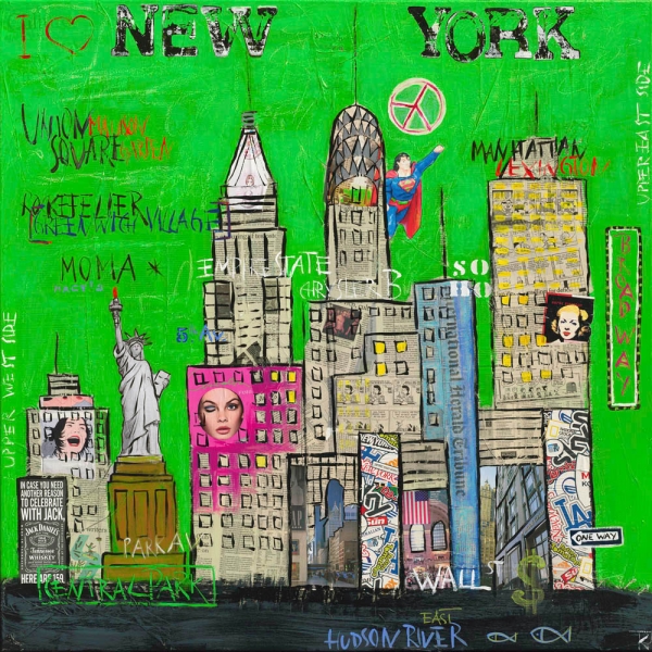 Kunstdruck New York grün