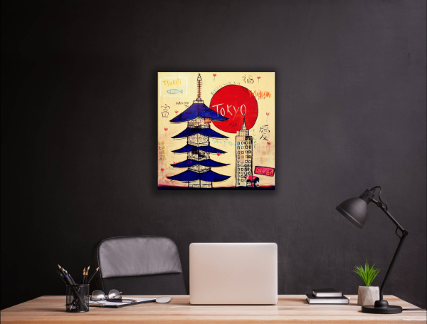 Preview: Wohnbeispiel Kunstdruck Tokyo