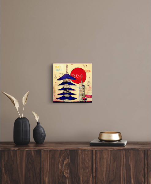 Preview: Wohnbeispiel Kunstdruck Tokyo