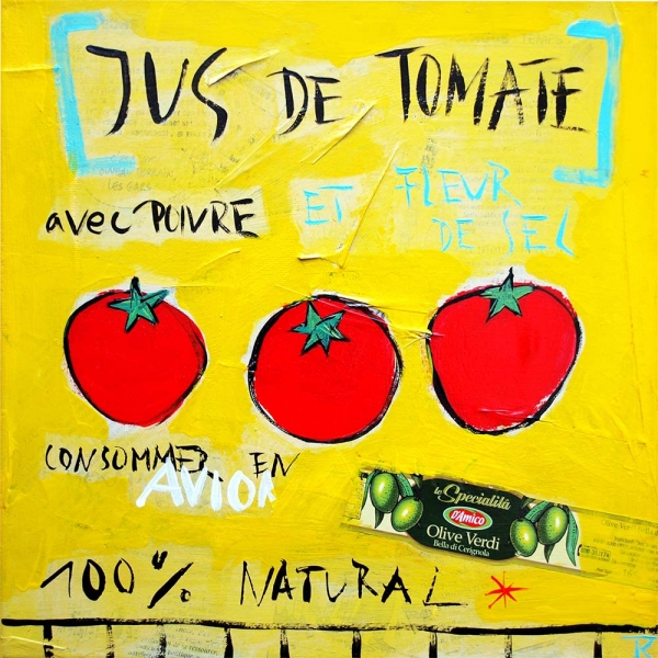 Kunstdruck Jus de Tomate gelb
