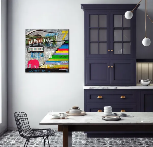 Wandbild Wuppertal als moderner Kunstdruck in der Küche über Esstisch