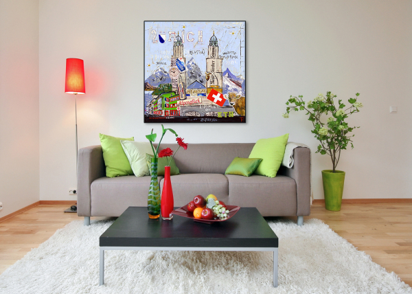 Wohnbeispiel kunstdruck zürich