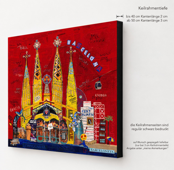 Preview: Seitenansicht Barcelona Kunstdruck