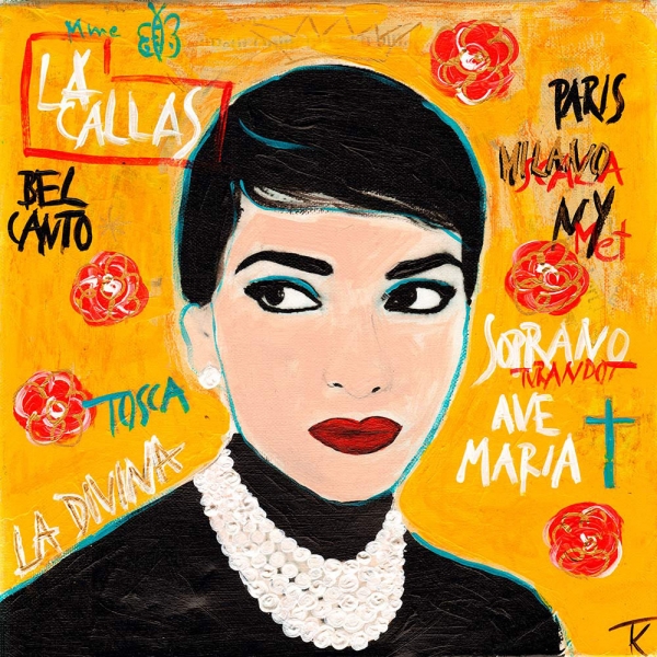 Kunstdruck Maria Callas gelb
