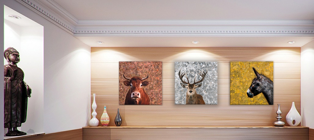 Wohnbeispiel Kuh Hirsch Esel