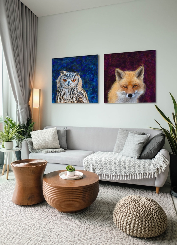 Wohnbeispiel Leinwanddruck Fuchs