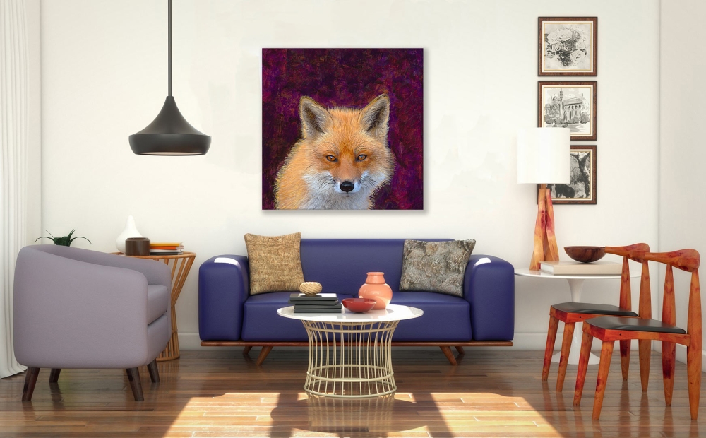 Wohnbeispiel Leinwanddruck Fuchs