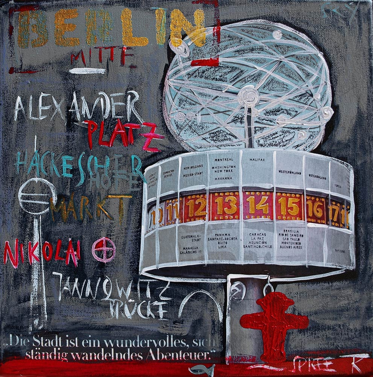 Kunstdruck Berlin Alexanderplatz blau