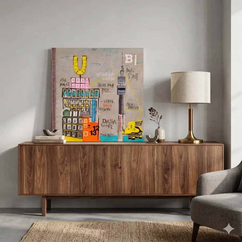 Leinwandbild Dortmund im Wohnzimmer als hochwertiger Kunstdruck mit Ruhrgebiets-Motiv