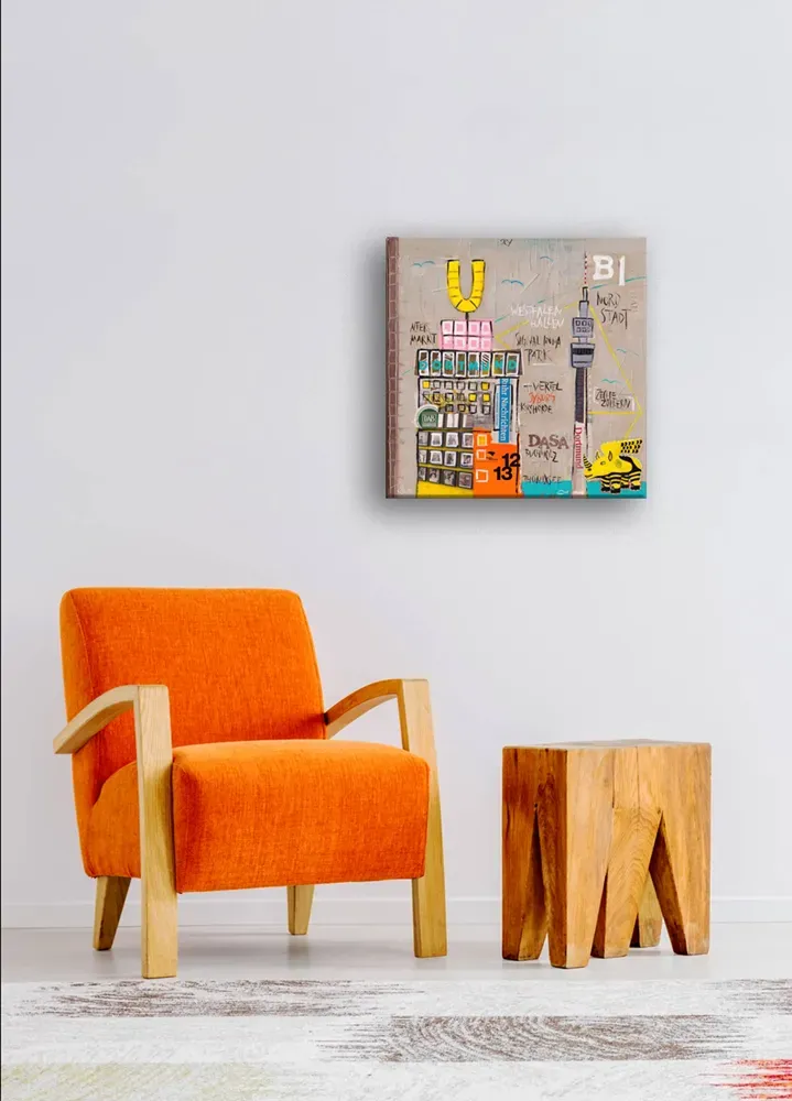 Kunstdruck Dortmund als modernes Wandbild im Wohnzimmer mit Dortmunder Stadtmotiv