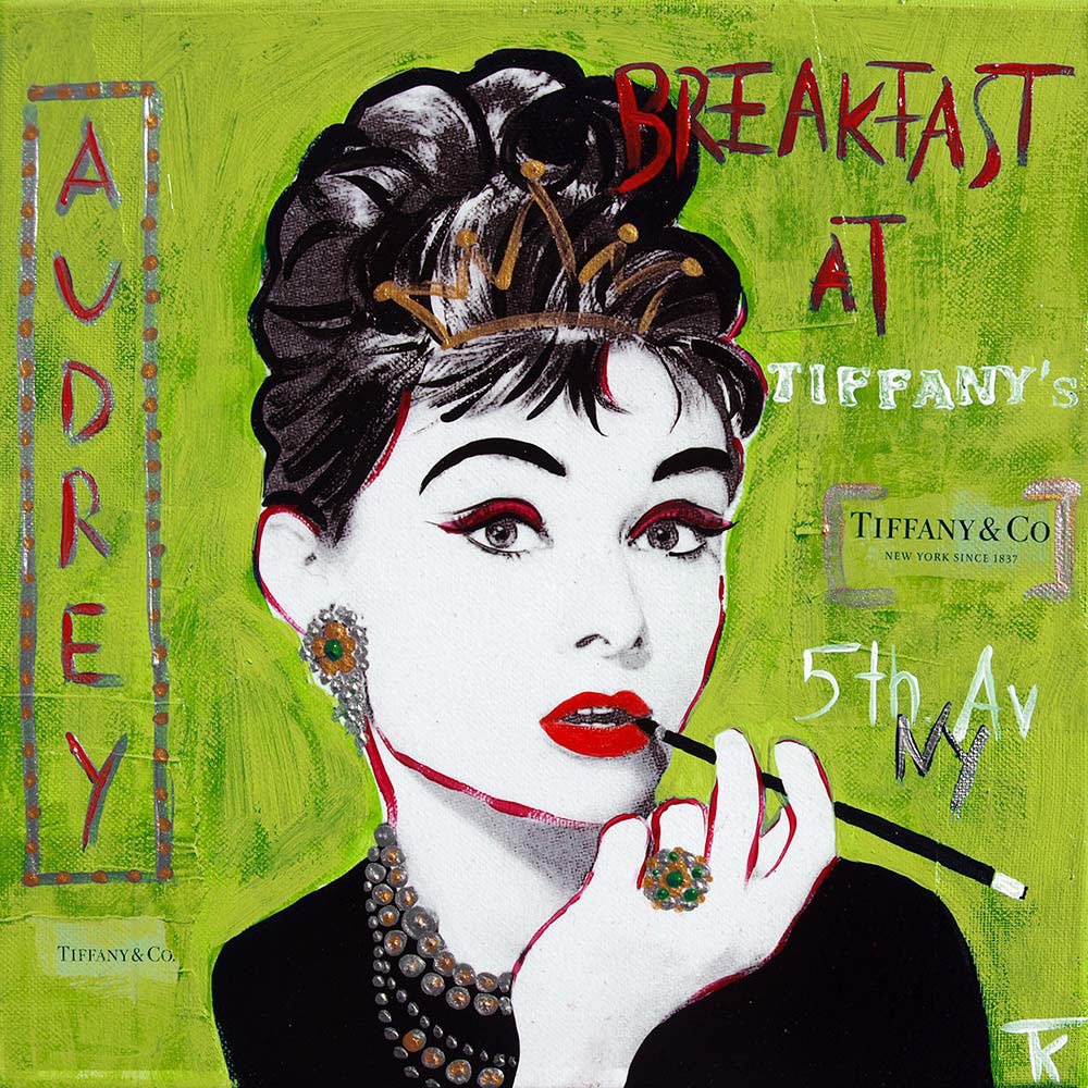 Kunstdruck Frühstück bei Tiffany grün