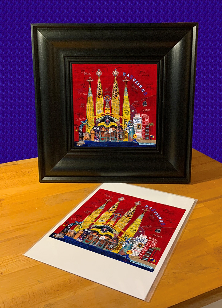 Barcelona-Kunstdruck im Rahmen Barcelona