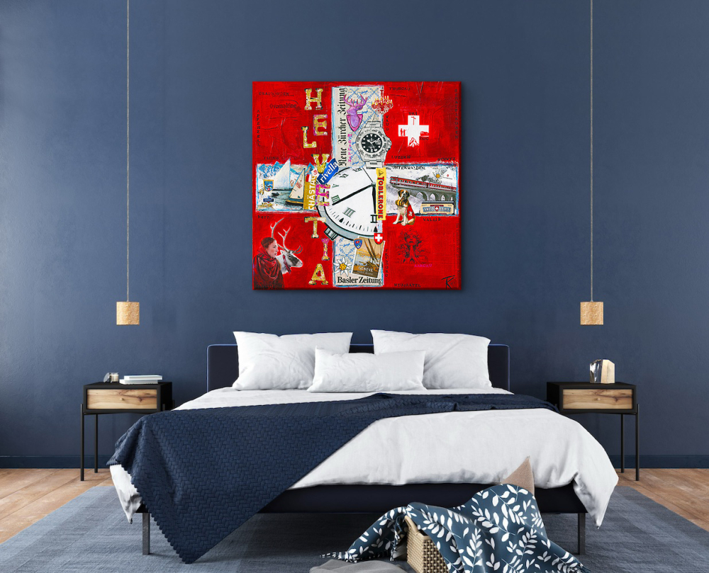 Wohnbeispiel Kunstdruck Schweiz Helvetia