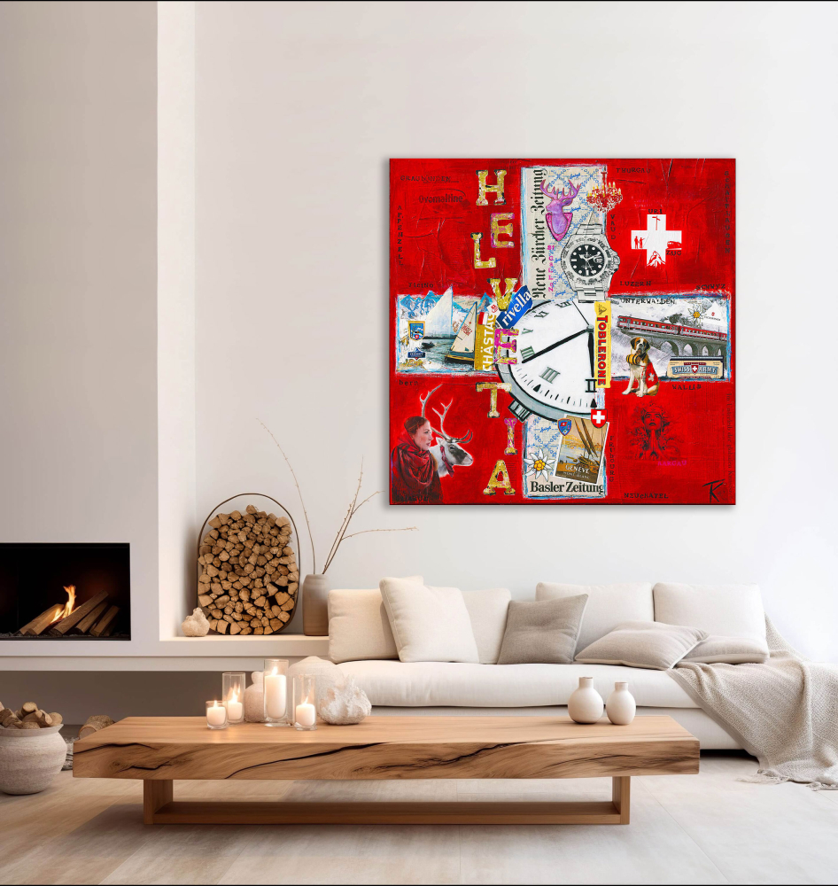 Wohnbeispiel Kunstdruck Schweiz Helvetia