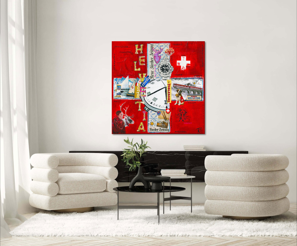 Wohnbeispiel Kunstdruck Schweiz Helvetia