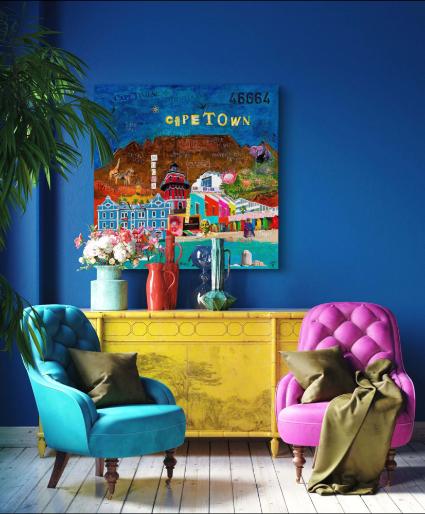 Wohnbeispiel Kunstdruck Capetown