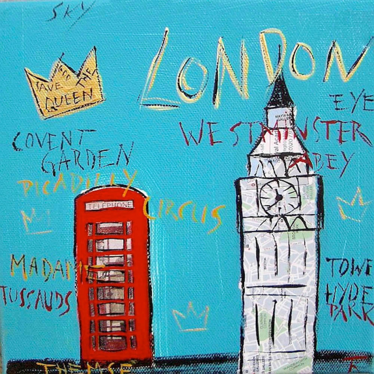 Kunstdruck London blau