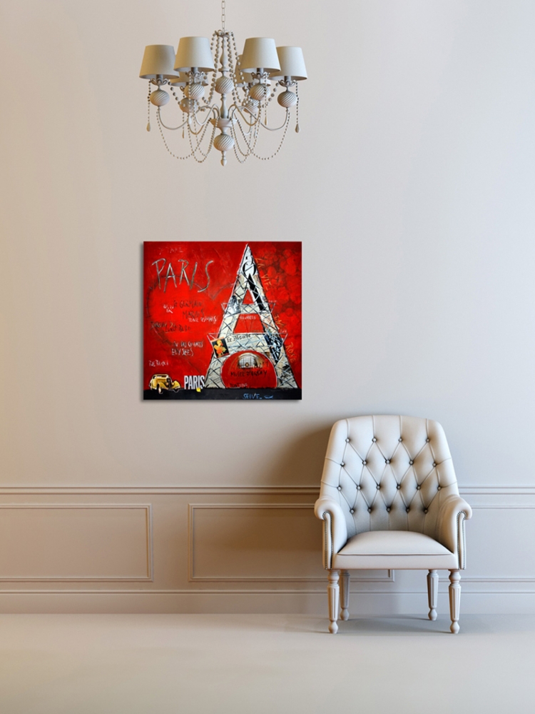 Wohnbeispiel Kunstdruck Paris Eiffelturm