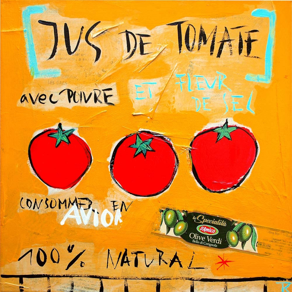 Kunstdruck Jus de Tomate orange