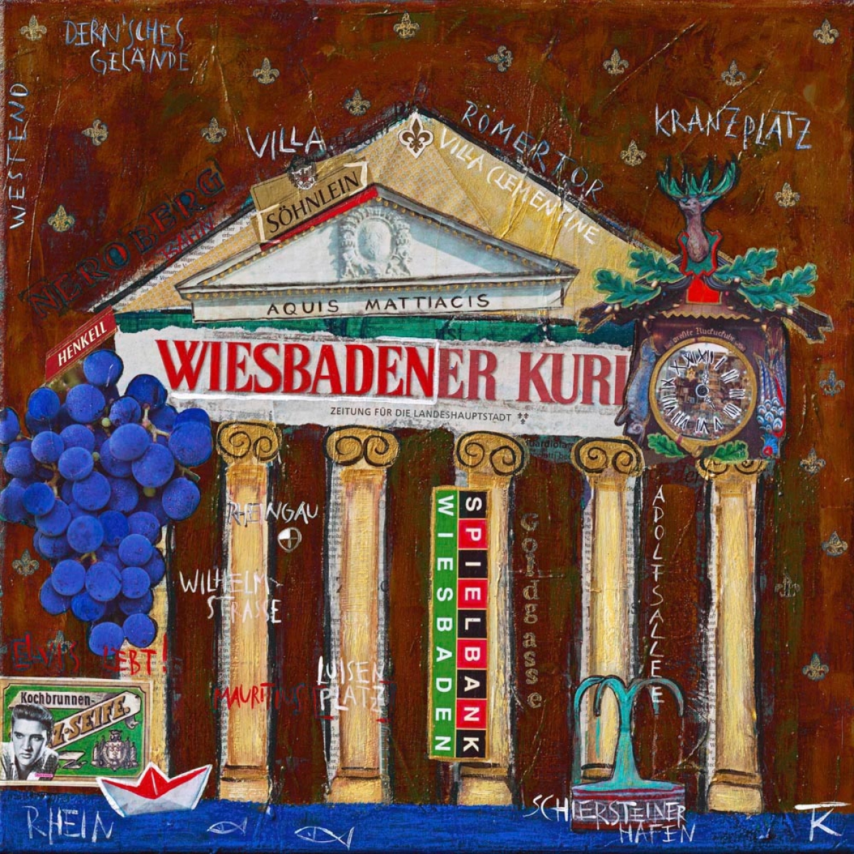 Kunstdruck Wiesbaden braun