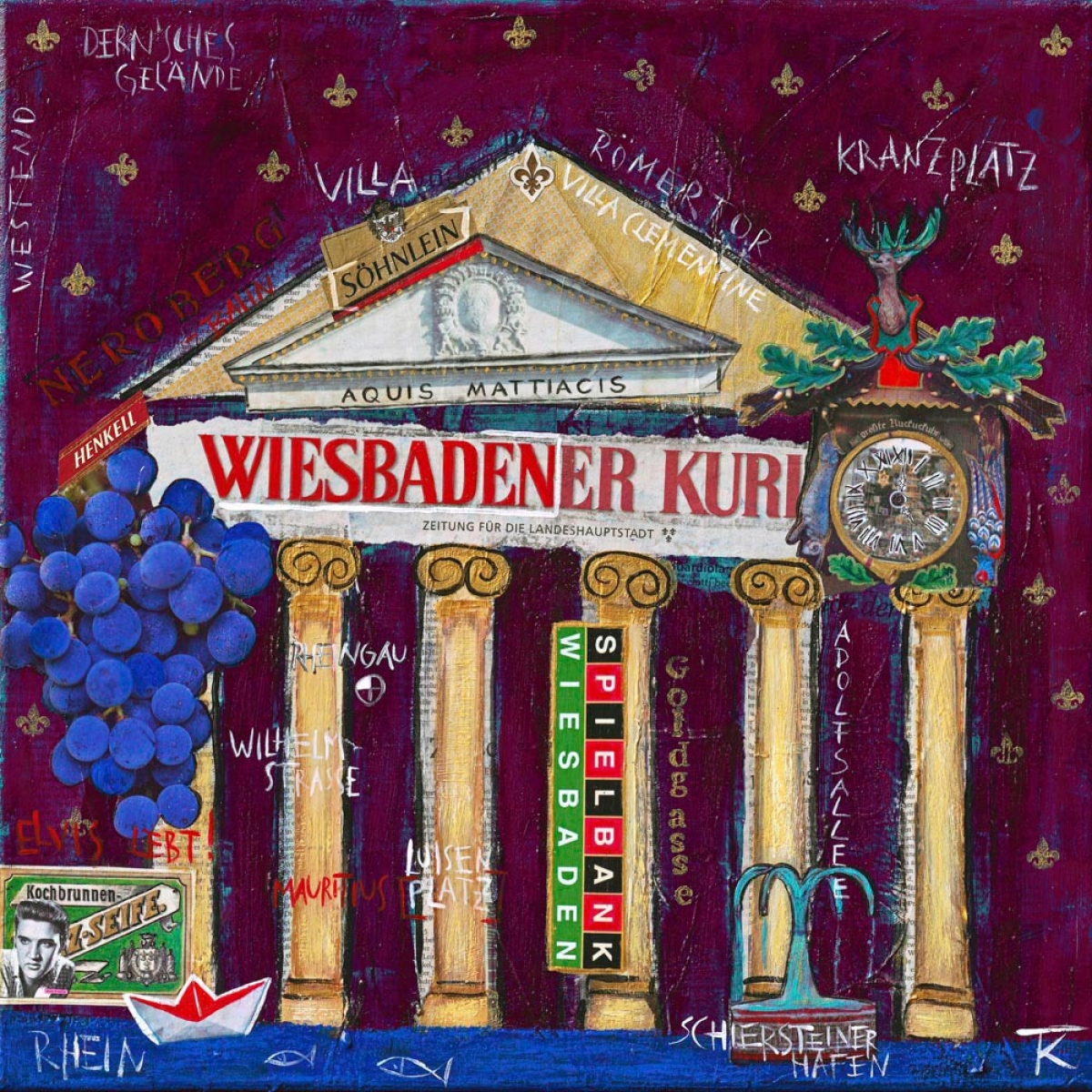 Kunstdruck Wiesbaden lila