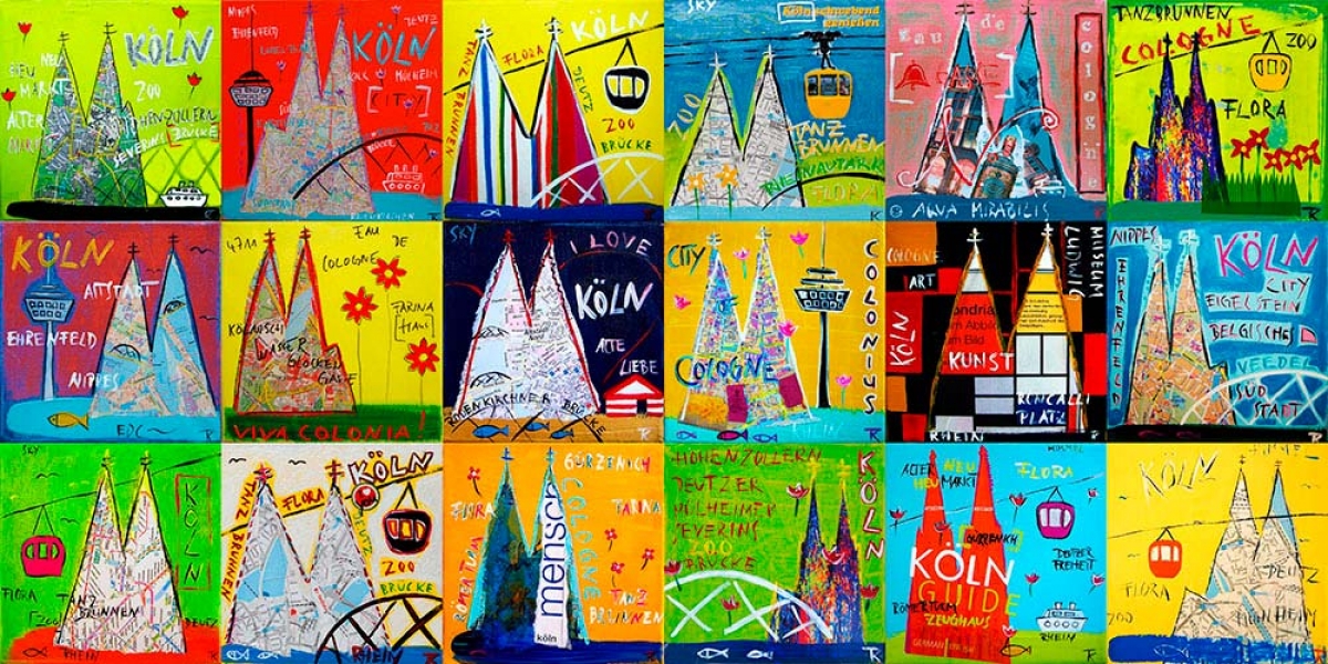 Kunstdruck Köln-Mosaik 45x90 quer