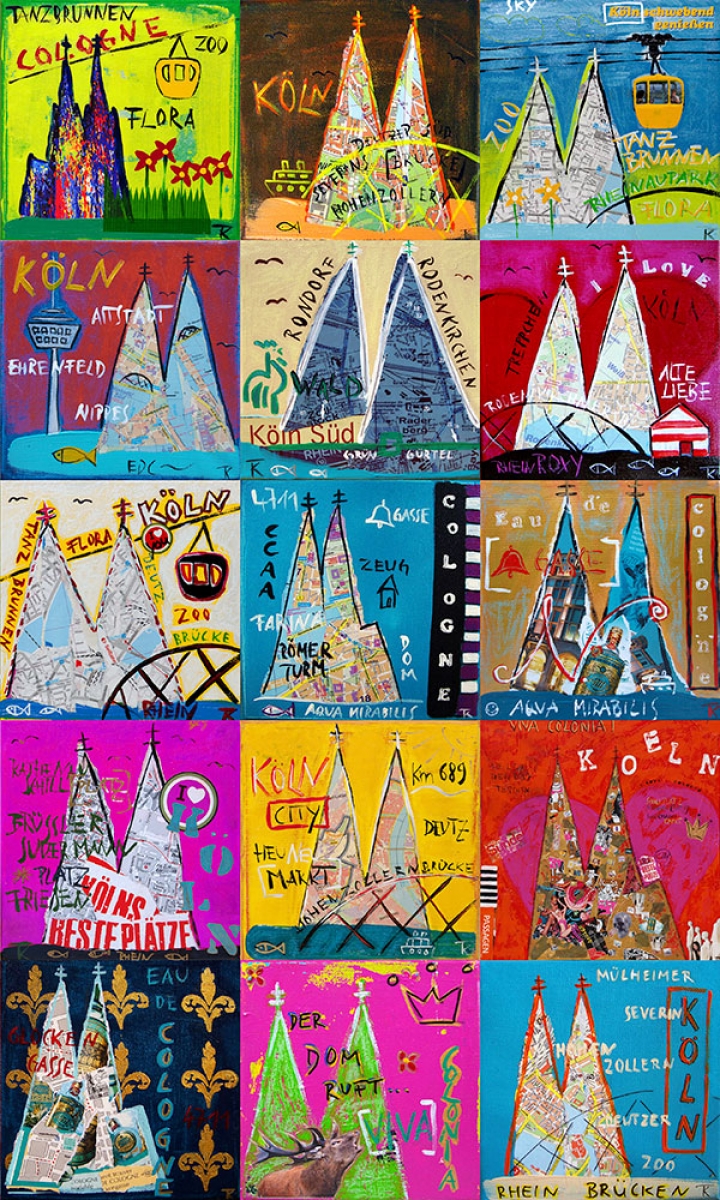 Kunstdruck Köln-Mosaik Hochformat Motiv B