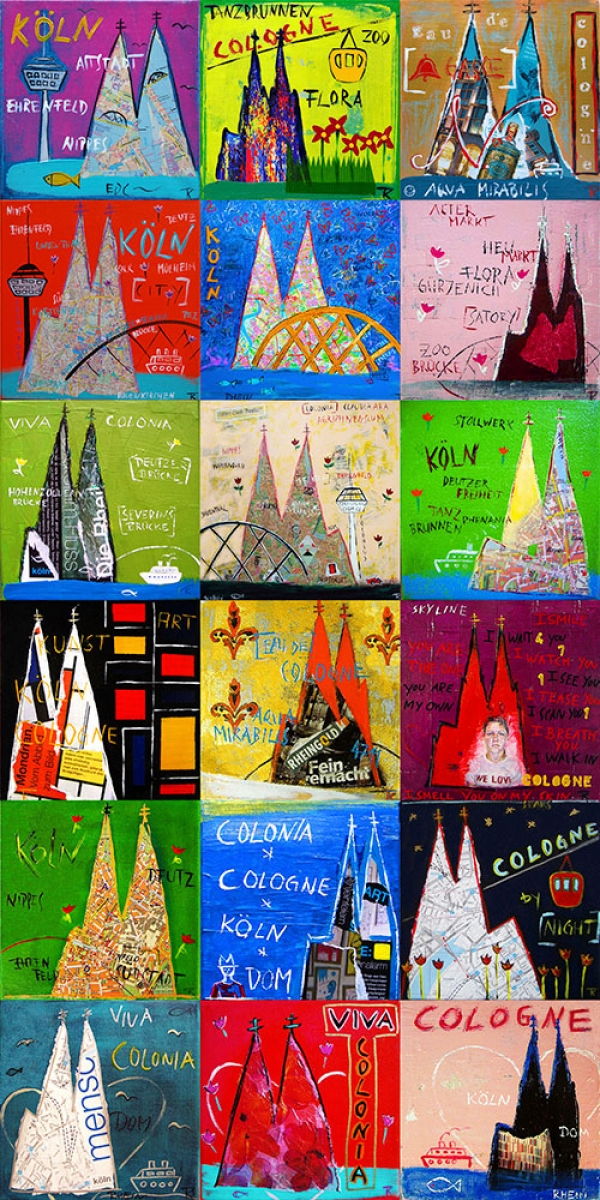 Leinwanddruck Koelnmosaik 45x90 Motiv B