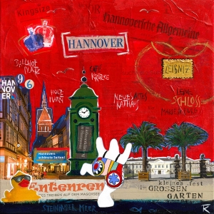 Kunstdruck Hannover rot